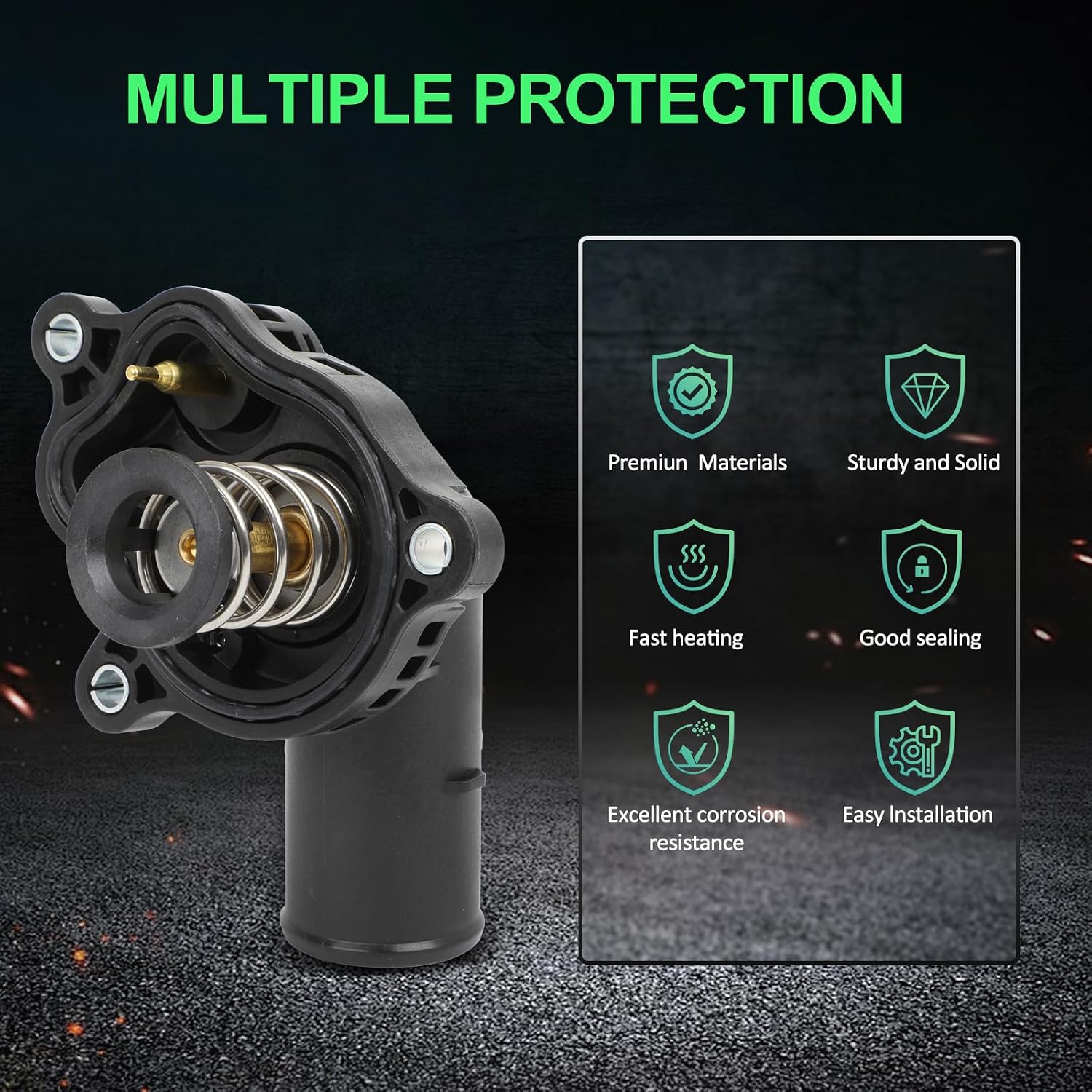 SCITOO Thermostat Housing Assembly For Dodge Durango 2016-2021,For Jeep Gladiator 2020-2021,For Jeep Grand Cherokee 2016-2021,For Jeep Wrangler 2018-2021 Replaces 902-3113,1009-194