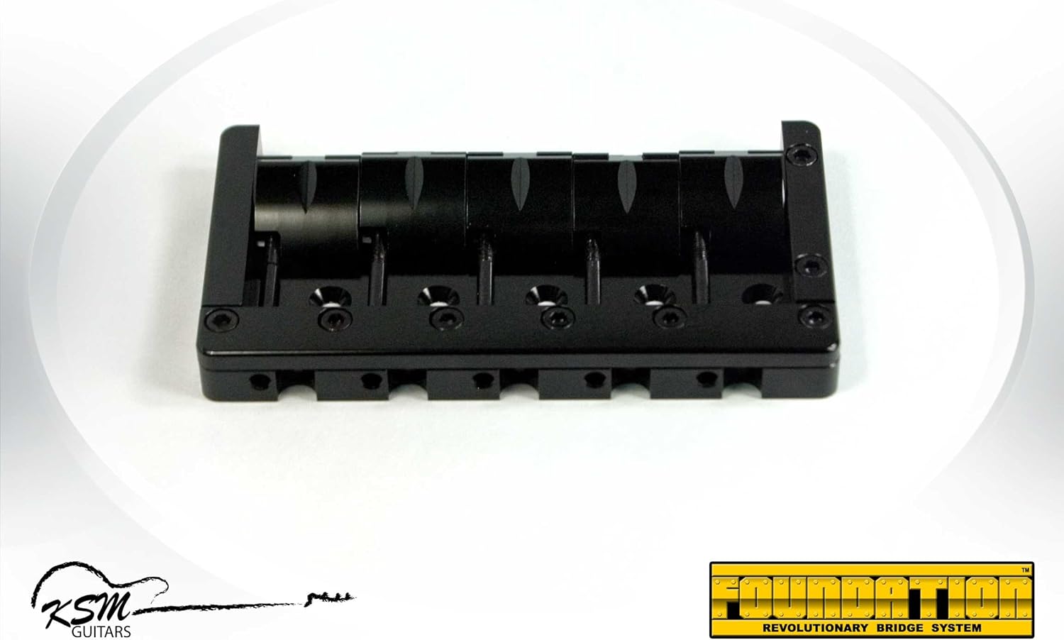 KSM FOUNDATION Bass Bridge (5-string) "Black Body with Black Bolts 17mm"
