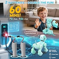 Vista 3 de VATOS Nuevo Robot Perro Inteligente con Control Remoto para Niños, 17 Funciones Interactivas Divertidas Inteligente Programable Cachorro Robótico