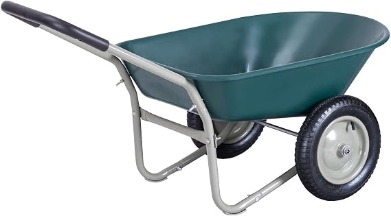 Heavy Duty 2 Tire Garden Landscape Wagon Wheelbarrow