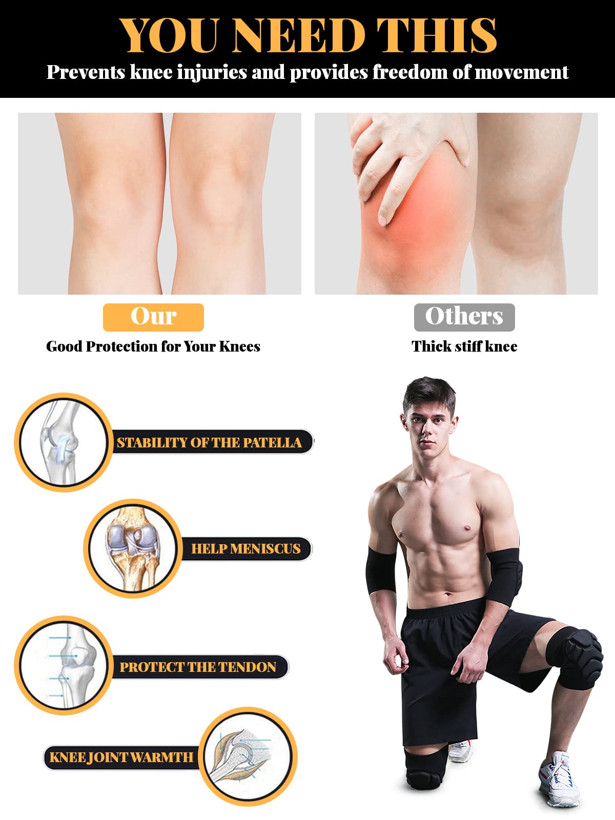 Ginocchiere Protettive In Schiuma Morbida - Antiurto E Antiscivolo, Per Lavoro, Giardinaggio, Bambini - Foto 11