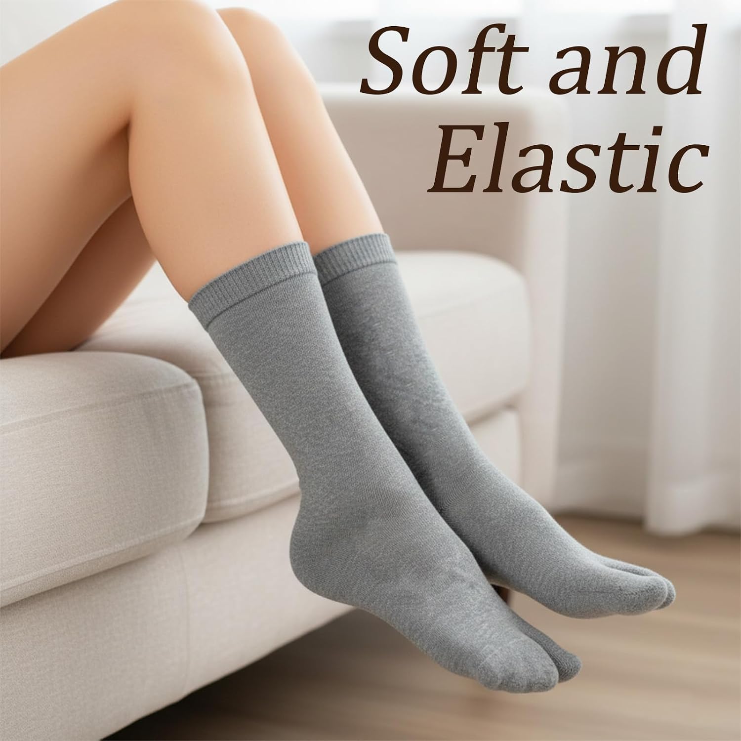 4 Pairs Flip Flop Socks, Tabi Socks Women Men Black Tabi Socks, Split Toe Cotton Tabi Socks Comfortable Casual Wear, Black White Gray