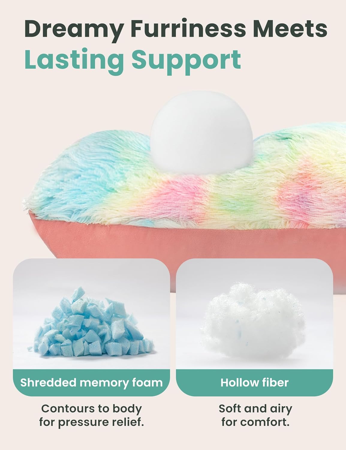 ZonLi Fluffy Body Pillow, Full Body Pillows for Adults, Long Pillow for Sleeping with Removable Cover and Adjustable Filling for Side Sleeper & Pregnancy，Large and Firm Pillow, Machine Washable