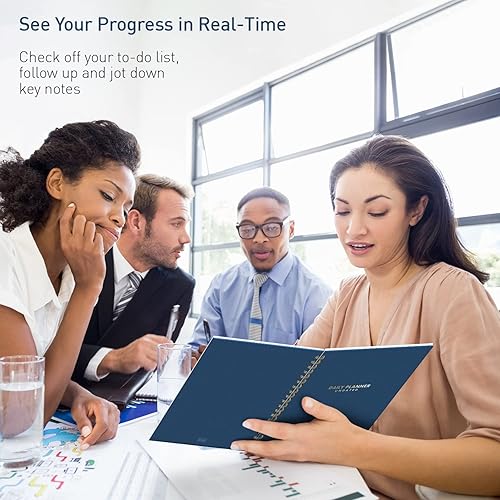 Miniatura 5 de S&O - Agenda diaria sin fecha para organización, cuaderno de diario en espiral con horario por hora, diario sin fecha, diario de rutina de tareas