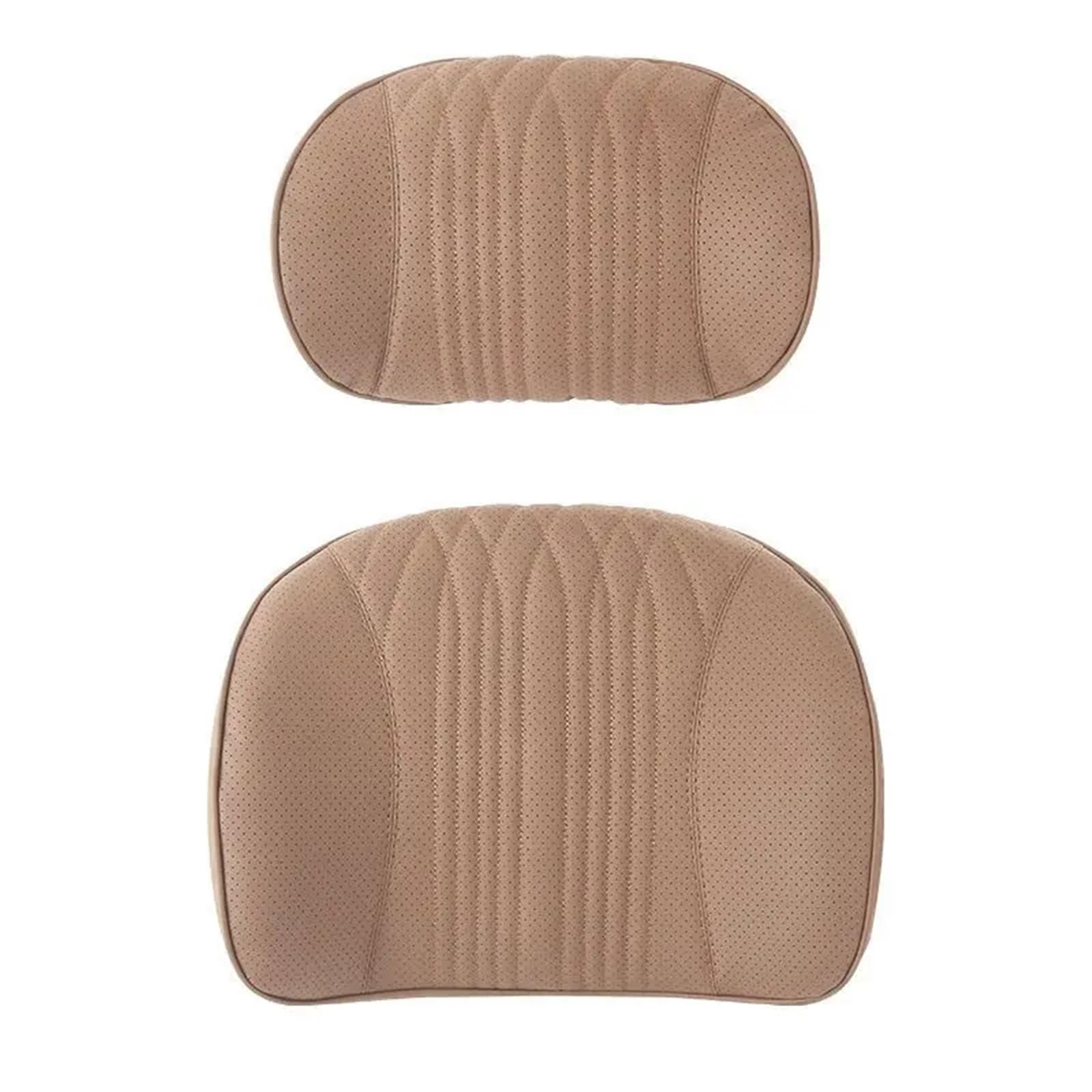 Car Pillow Driving Seat Cojín soporte Lumbar espuma viscoelástica para asiento cuero transpirable protección para el cuello almohada Universal Lumbar Supports Cushion(Black-headrest 1PC)