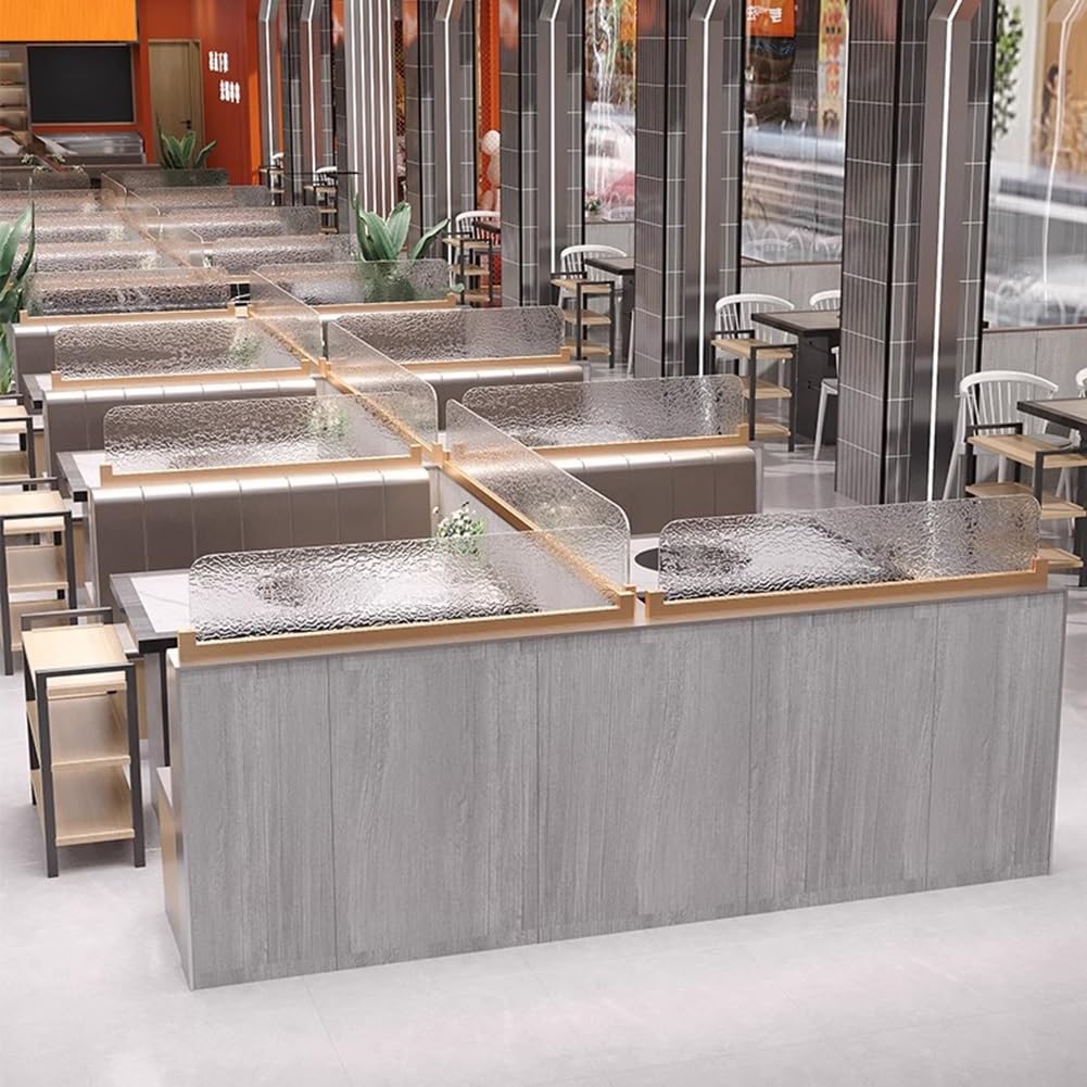 Czarne szkło hartowane niskie ogrodzenie przegroda do restauracji jadalni i biurek biurowych półprzezroczysta przegroda na blat 50 x 25 cm