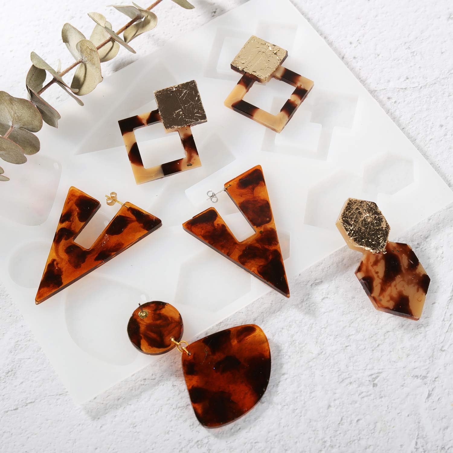 LET'S RESIN 3PCS Earring Epoxy Resin Molds, Wild Drop Dangle Resin Earring Molds, Fashion Jewelry Resin Silicone Molds for Women Girls