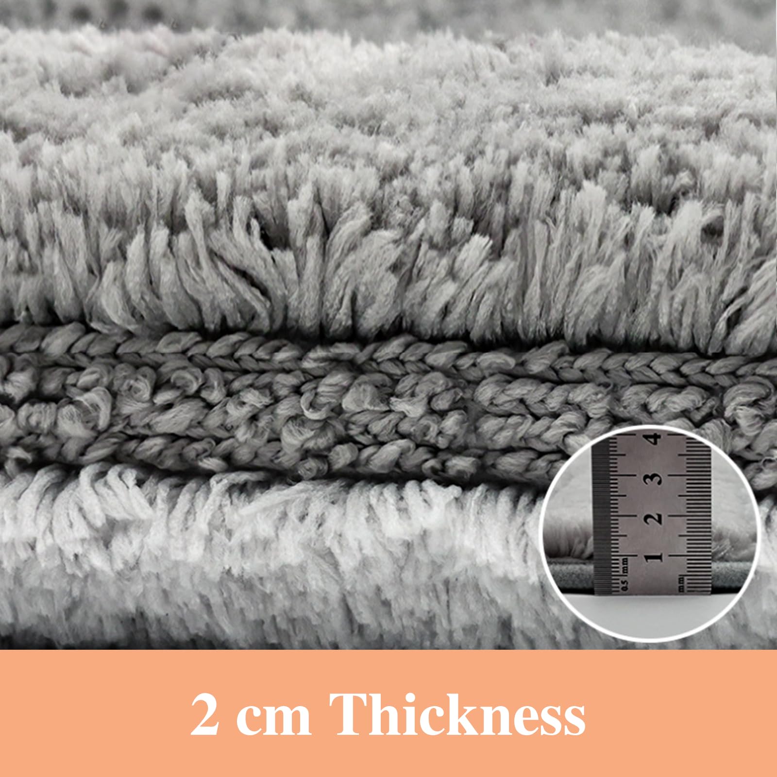wyewye Microfibre Bath Mat, Door Mat, Bath Rug, Super Absorbent Bathroom Rug 50x80 cm, Grey - Image 4