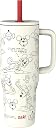 Zak Designs Disney Sutton Travel Tumbler for On the Go, 30oz Stainless Steel with Vacuum Insulation, Silicone Straw, and Carry Handle for Cold Drinks (Mickey Mouse Sketch)