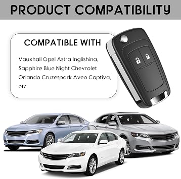 2Buttons Car Key Fob Case with Screwdriver Compatible with Chevrolet Aveo