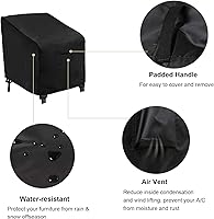 Vista 2 de WOMACO Funda para silla giratoria de patio, impermeable, para exteriores, tamaño pequeño, grande, de mimbre, protector de muebles