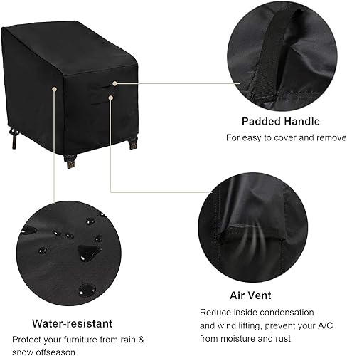 Miniatura 8 de WOMACO Funda impermeable para silla giratoria de patio, para exteriores, tamaño pequeño, grande, de mimbre, protector de muebles (33 pulgadas de