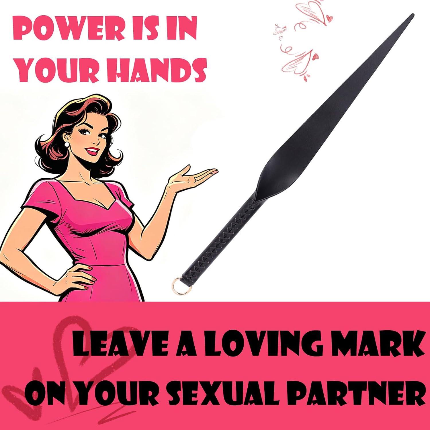 Leather BDSM Cane Spanking Paddle Flogger for Female Male Bondage | Soft Sex Whip Kinky Toys BDSM Whip BDSM Paddle Sex Paddle For Sex Restraints Floggers Adult Play Black Couples