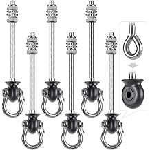 Dolibest Set of 6 Permanent Antirust Stainless Steel 304 Heavy Duty Swing Hangers, Playground Porch Yoga Seat,for Wood and Steel Beam Yoga Hammock Chair Punching 1500LB Capacity,180 Swing,9.64