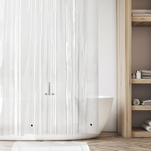 Miniatura 2 de mDesign - Cortina para baño de vinilo impermeable de alta calidad, calibre 10