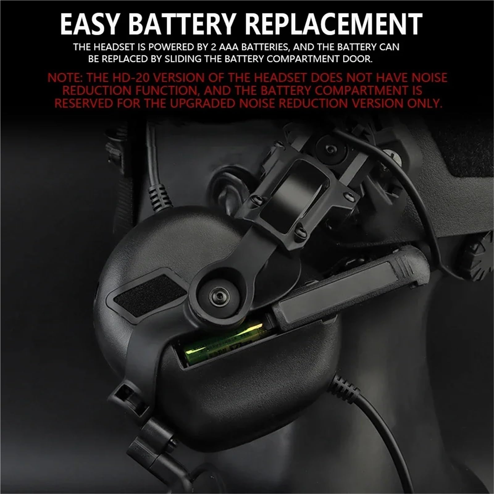 GEN 5 Taktisches Headset 2-in-1-Gehörschutz Mit Universal-Schienenadaptern For Standard-Bogen- Und T-Schlitz-Helmschienen