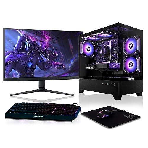 BEASTCOM Q5 | PC Gamer Complet |Intel i9-10900F 10X 5,20GHz 20 Threads, NVIDIA RTX 5060 8Go, 32Go RAM, 1To NVMe SSD, Écran LED 27" + Clavier + Souris + Tapis de Souris | WiFi 5, Windows 11 Pro