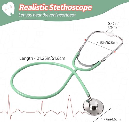 Miniatura 2 de Kit médico duradero para niños, 27 piezas de juguete médico de lujo con estetoscopio real, kit médico para niños pequeños, niños, niñas, regalo de