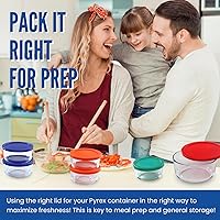 Vista 4 de Tapas de repuesto para recipientes de vidrio Pyrex para almacenamiento de alimentos de 4 tazas, tapas redondas de plástico de 6 pulgadas para Pyrex