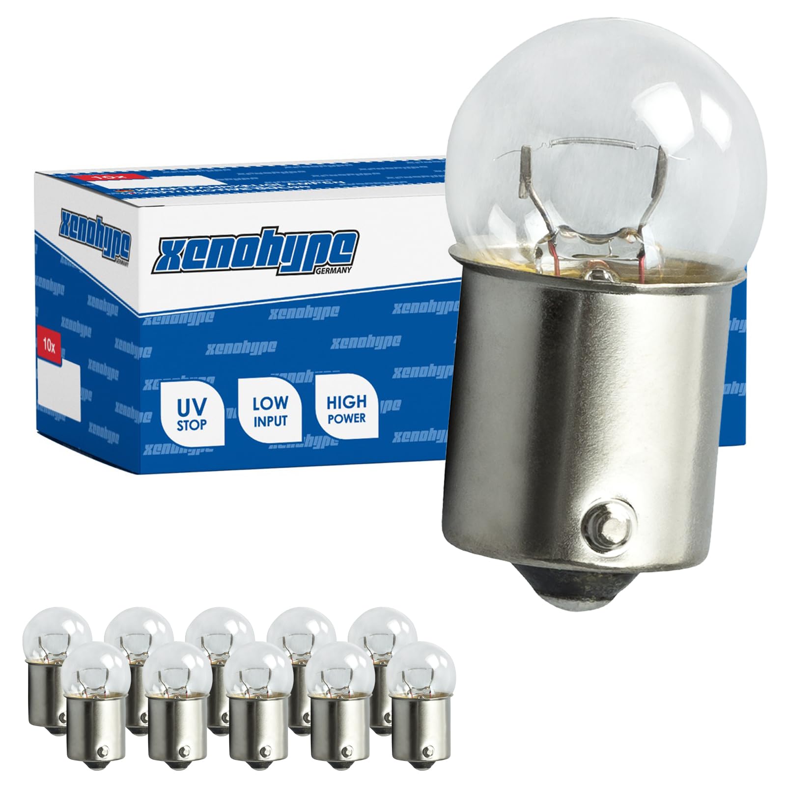 XENOHYPE 10x R10W Premium BA15s 12 V 10 Watt Kugellampe