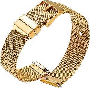 SMYAOSI Mesh Watch Strap Metal Watch Strap for 10mm 12mm 14mm 16mm 18mm 20mm 22mm, Quick Release Replacement Watch Bands f…