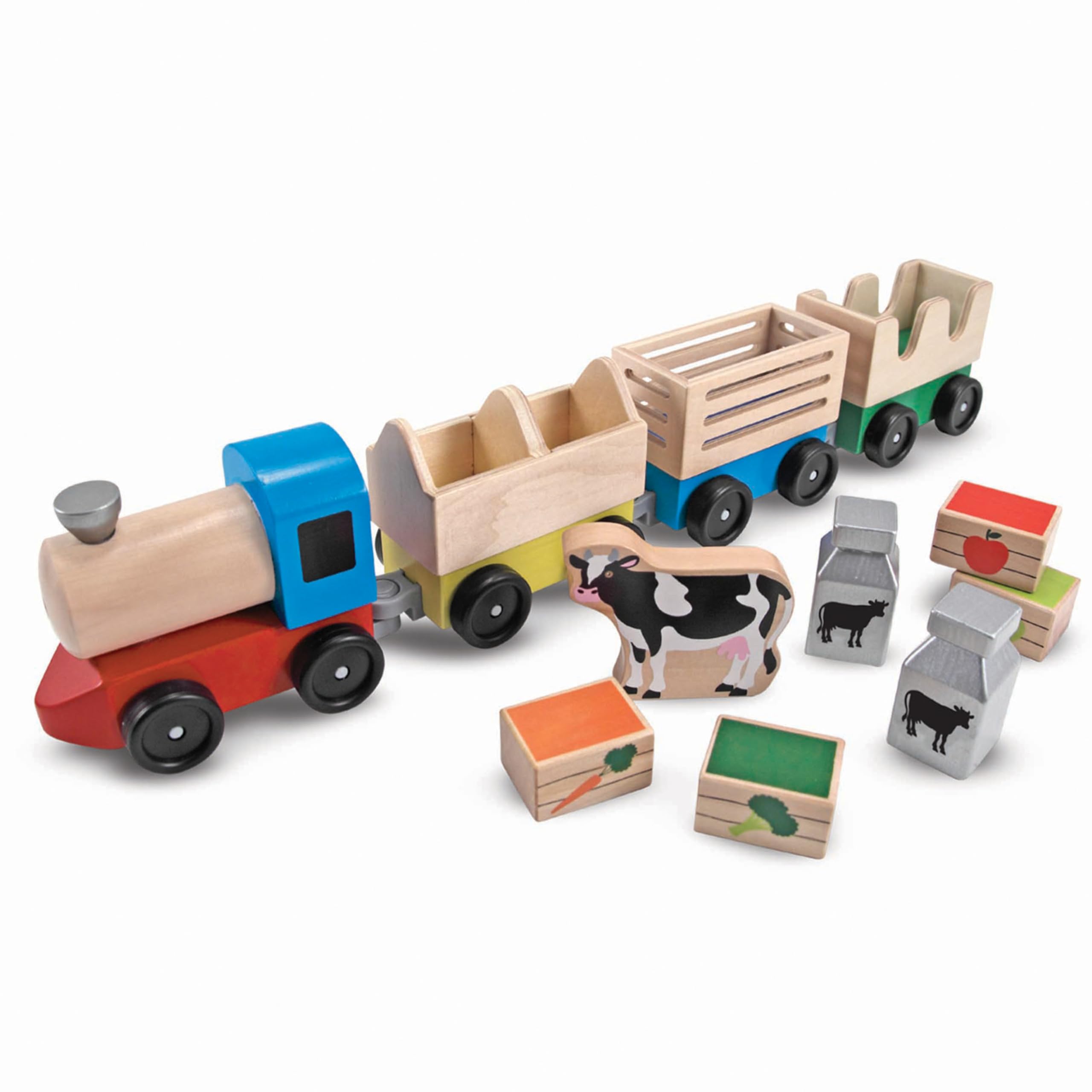 MELARQT Melissa & Doug Holzbauernhof Zug Spielzeug-Set (E-Commerce Verpackung)