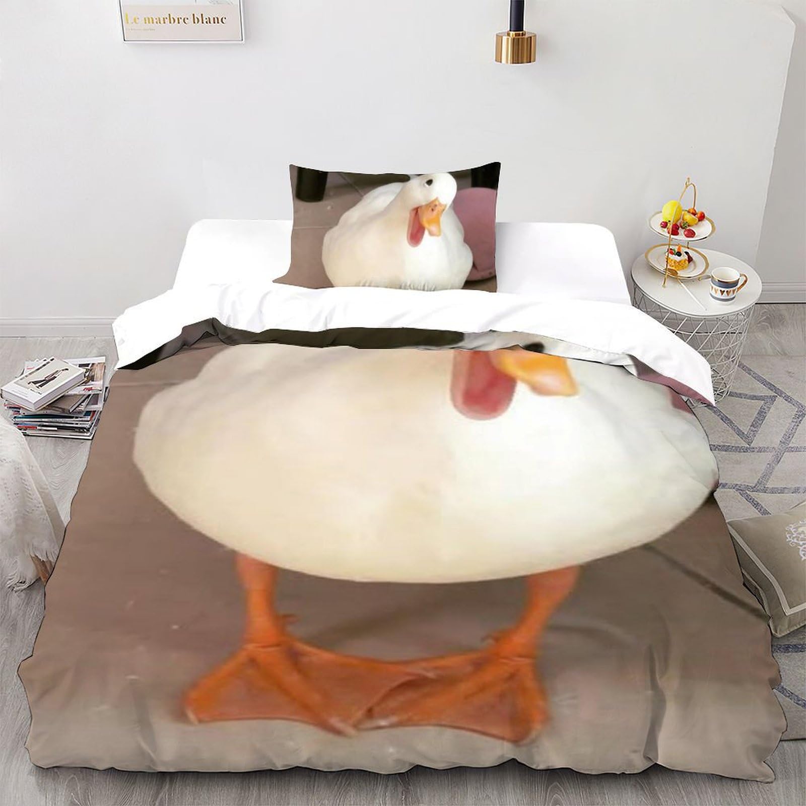 Housse de couette 135x200cm animaux imprimé 3D en microfibre pour lit single garçon avec taie
