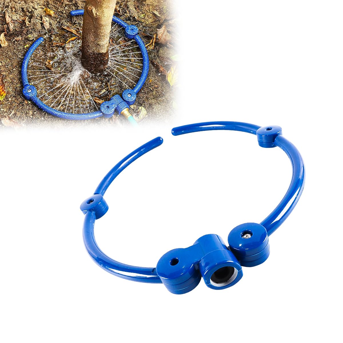 360-Grad-Baumbewässerungssystem, Bewässerungsring, Kreissprinkler mit Y-Schlauchverteiler zur gezielten Bewässerung von neuen Bäumen, Sträuchern, Hochbeeten und Pflanzen im Freien