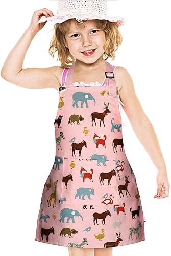 Miniatura 7 de Delantales de niños, delantal de algodón para niño, con correa ajustable en el cuello, delantal de chef infantil