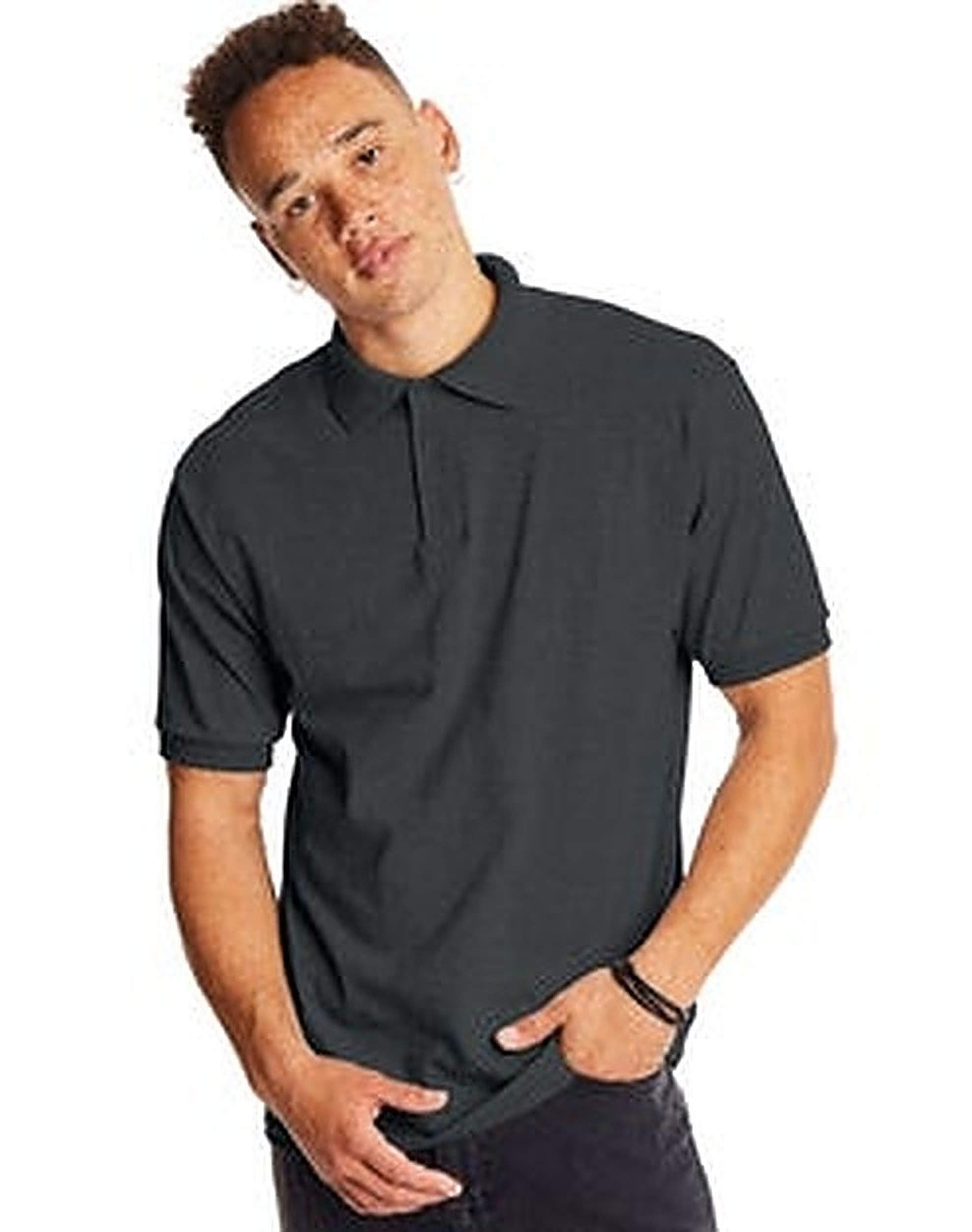 Hanes Herren Short Sleeve Jersey Sportshirt Short Sleeve Jersey Polo (Pack of 2)