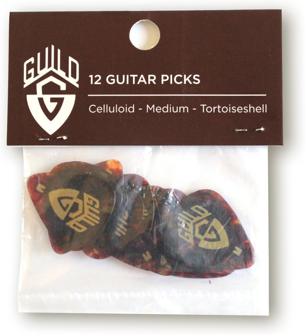 Guitars Traditional Celluloid Picks - Medium Gauge, 12 Pack