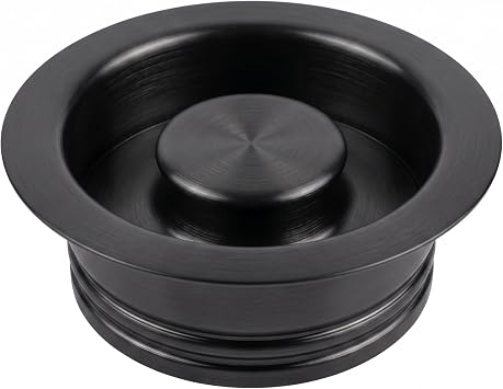 LQS Kitchen Sink Garbage Disposal Flange and Sink Stopper, fit 3-1/2 Inch Standard Sink Drain Hole Color Black