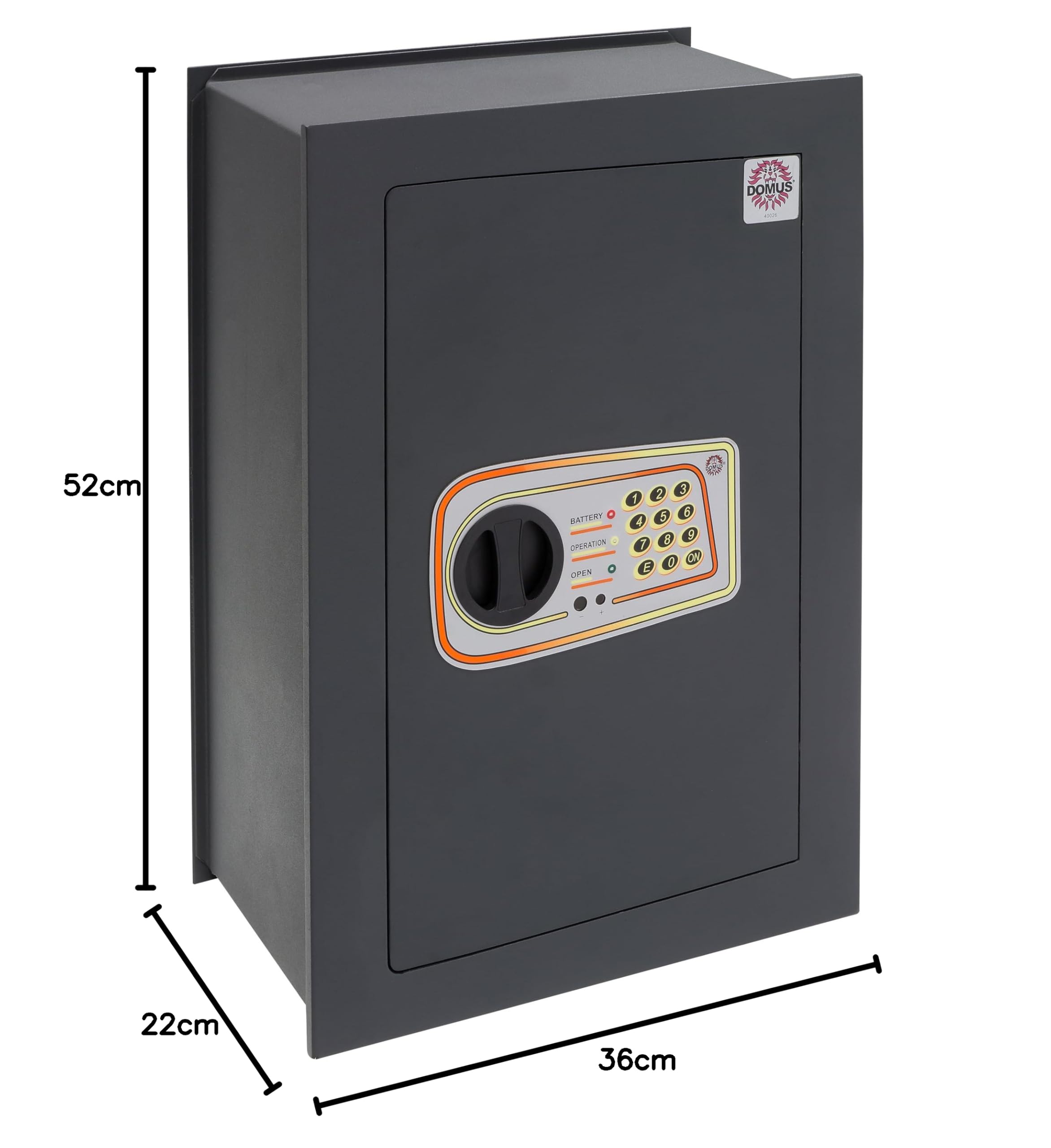 Arregui Domus DL/7 Cassaforte a Muro, Serratura Elettronica, Grigio Scuro