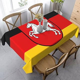 Flag of Lower Saxony Print Rectangle Tablecloth for Dining Table – Kitchen Decor, Suitable for Weddings, Meetings, and More