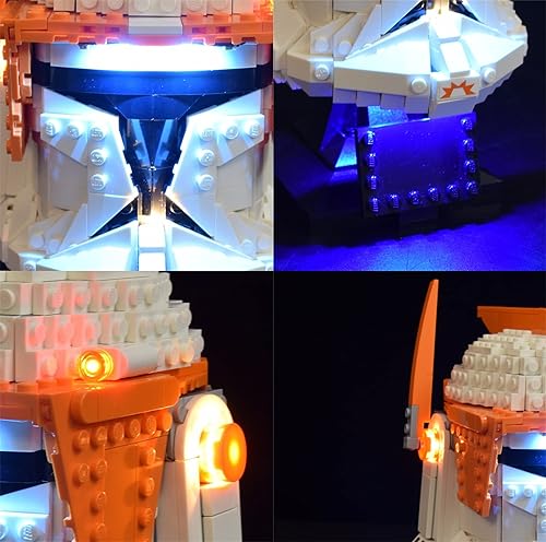 Miniatura 5 de Kit de iluminación LED diseñado para casco de Star Wars Clone Commander Cody compatible con Lego 75350, no incluye modelo
