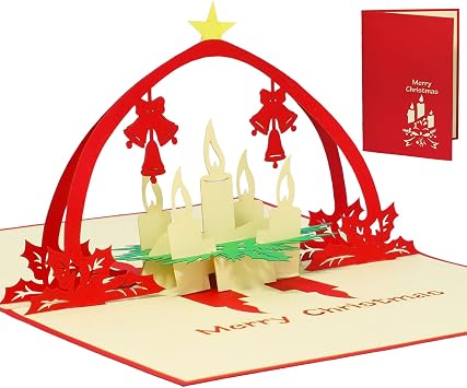 LIN PopUp 3D Greeting Cards Christmas Cards Christmas Advent Wreath # 436