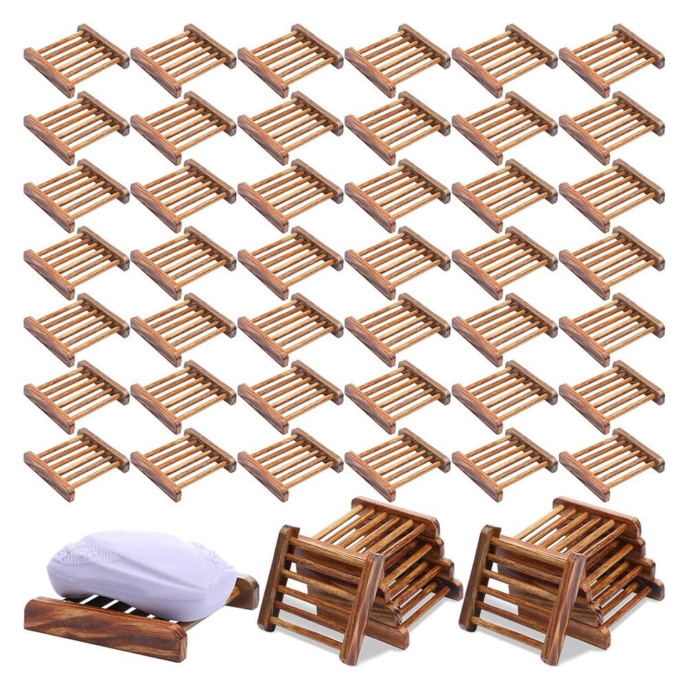 Jabonera de Madera para Baño, Soporte para Jabón con Escurridor, Bandeja Artesanal