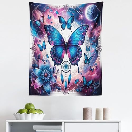 Miniatura 126 de Ambesonne Tapiz indie, estilo moderno de Memphis de los años ochenta, geométrico, abstracto, colorido, diseño de puntos, funky, para colgar en la