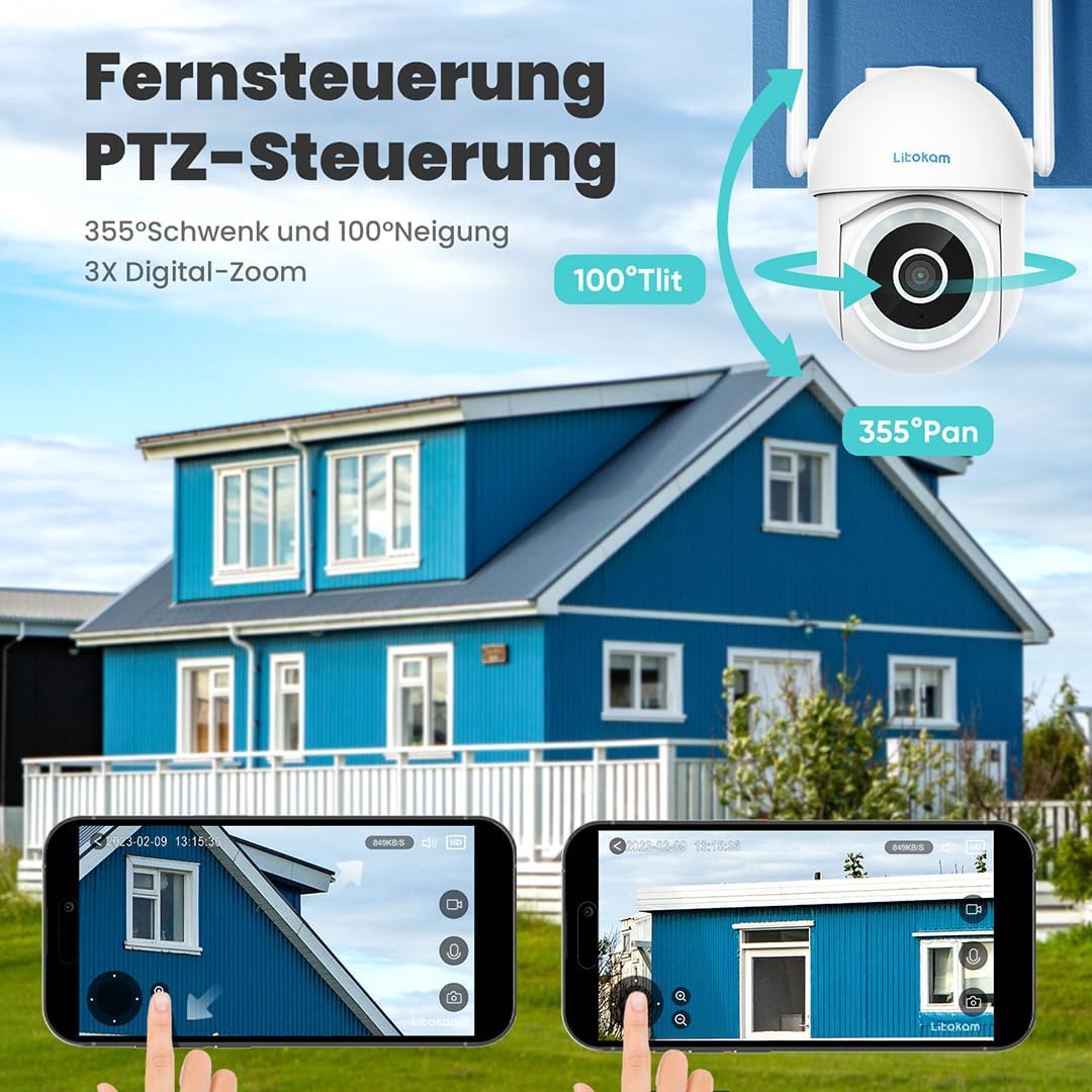 Smartphone app interface showing PTZ control for the owltron camera