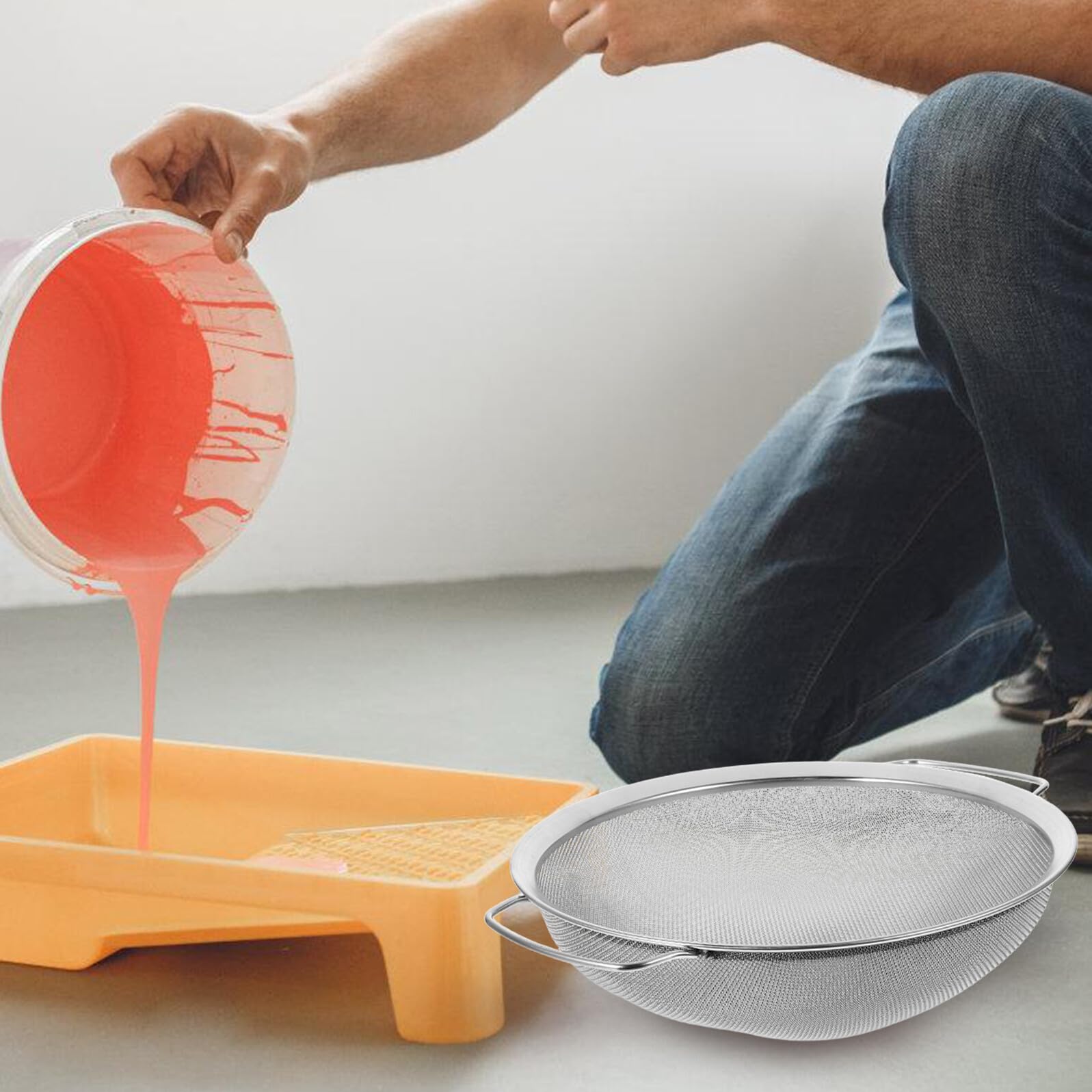 Filtro Vernice Riutilizzabile in Acciaio Inox con Rete Fine Mesh per Pittura Murale e Spruzzatura Auto Previene Intasamenti e Impurità Strumento Efficiente per Migliorare la Resa