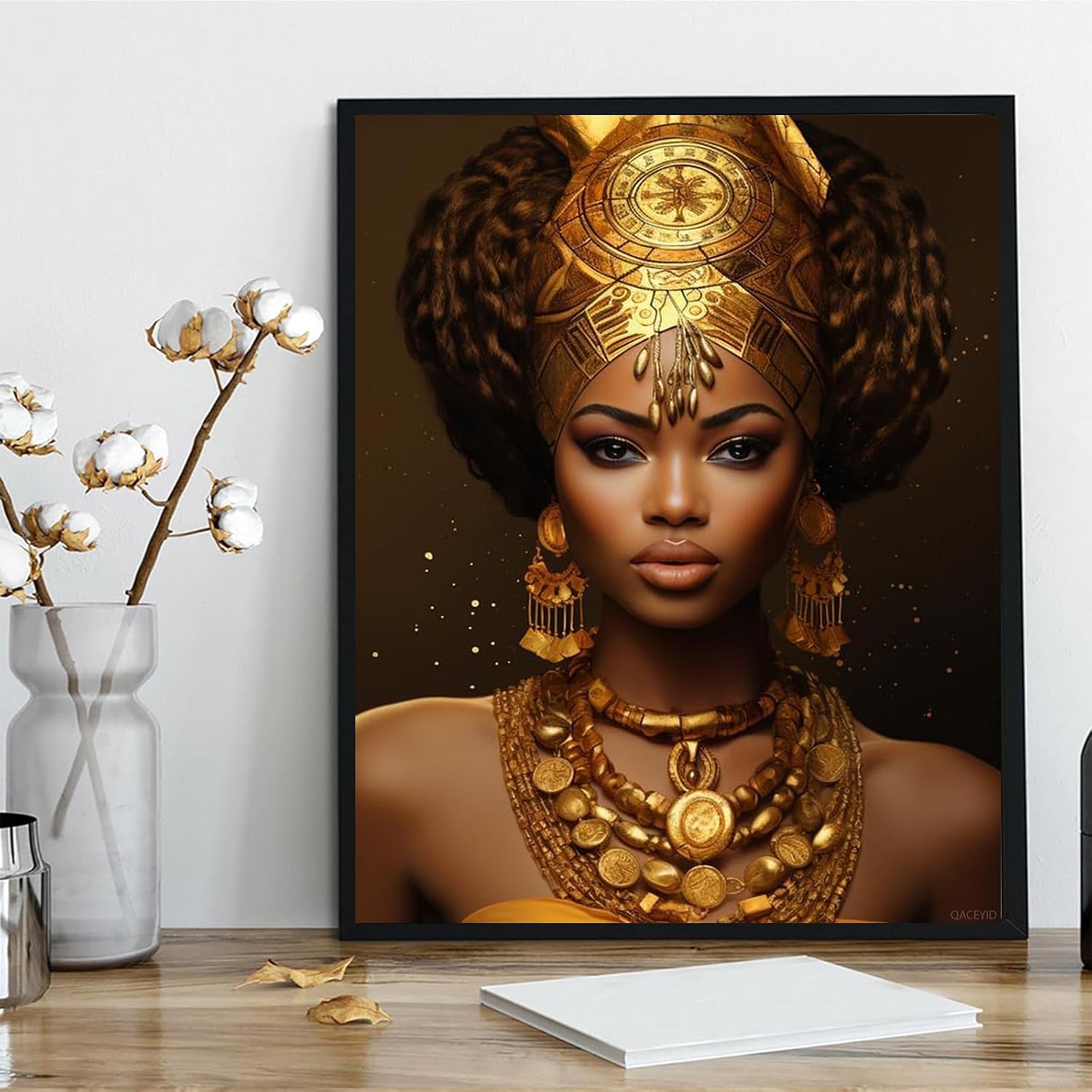 QACEYID Paint by Numbers African American for Adults, Acrylic Oil Painting by Numbers Kits for Beginner with Brushes Art Crafts Canvas for Home Decor 16x20 inch / 40x50 cm image 2