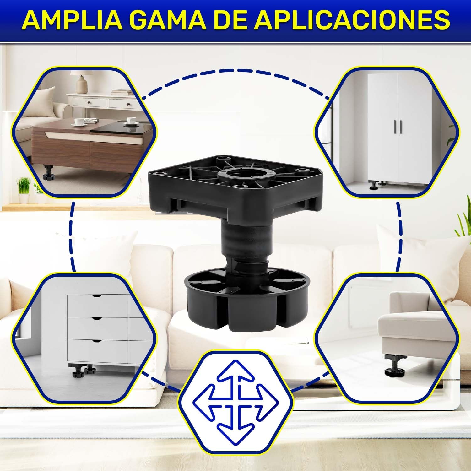 40x Patas para Muebles Regulables 85-125 mm Plataforma Montaje 92x80 mm