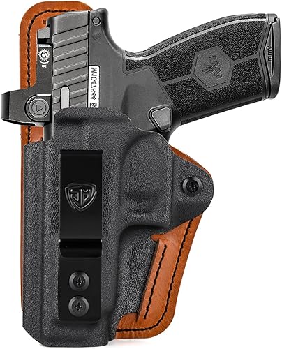 Miniatura 7 de Masada - Funda delgada con almohadilla de espuma cómoda, IWB Kydex y funda híbrida de cuero para pistola IWI Masada Slim de 0.354 in