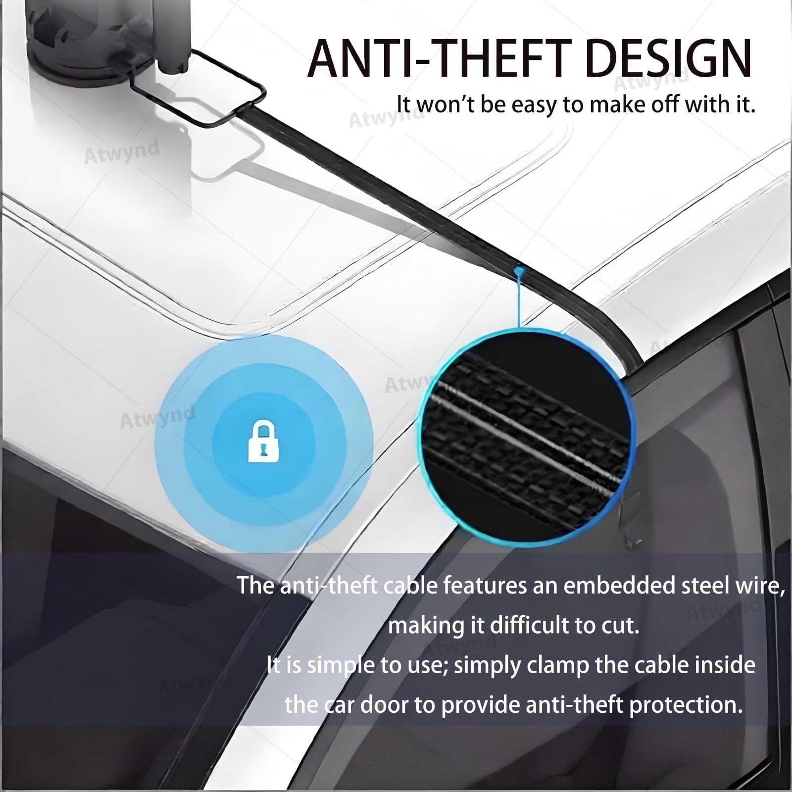 Abri de Voiture Entièrement, Pare-Soleil Pliable à Commande Unique 4.2*2.3m