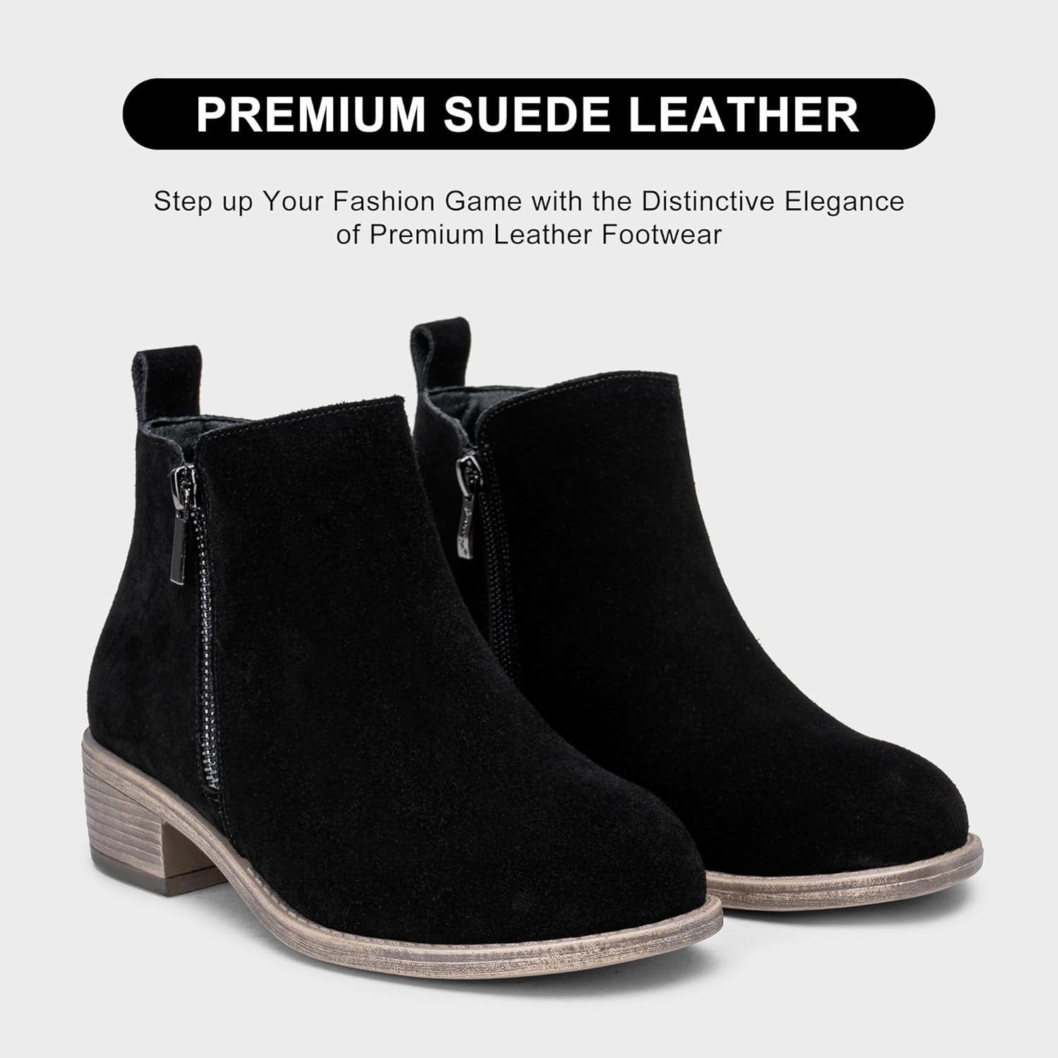 Jeossy Women's 905 Ankle Boots, Classic Low Heeled Short Booties, Casual Comfortable Boots with Wide Widths Available - Image 4