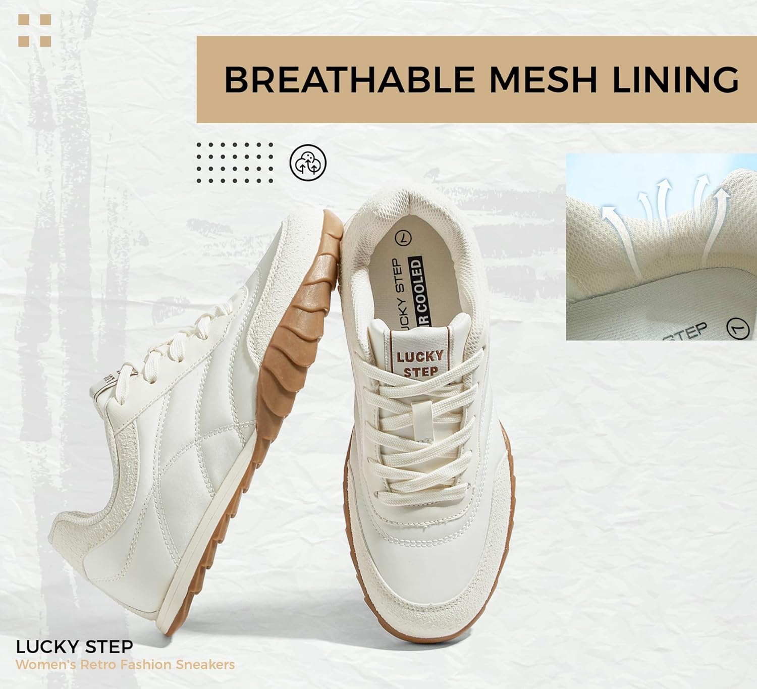 LUCKY STEP Women's Retro Fashion Sneakers Casual Thin Sole Anti-Slip Tennis Trainer Running Walking Shoes Trendy Trainer Comfortable Footwear - Image 7