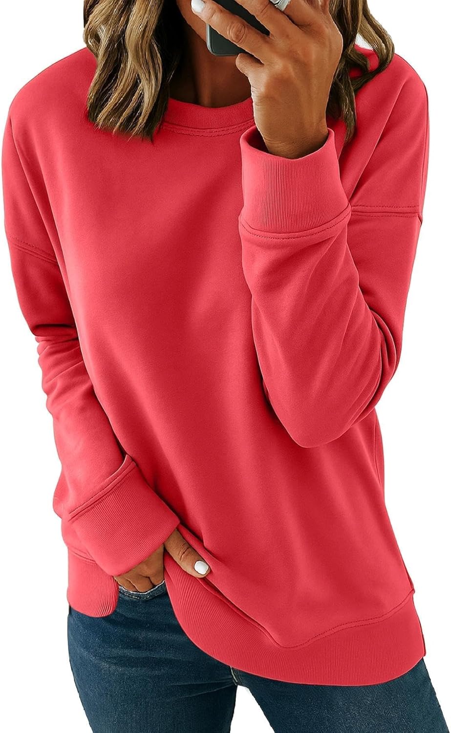 KINGFEN Womens Sweatshirts Fall Fashion 2025 Long Sleeve Tops Comfy Crewneck Casual Shirts