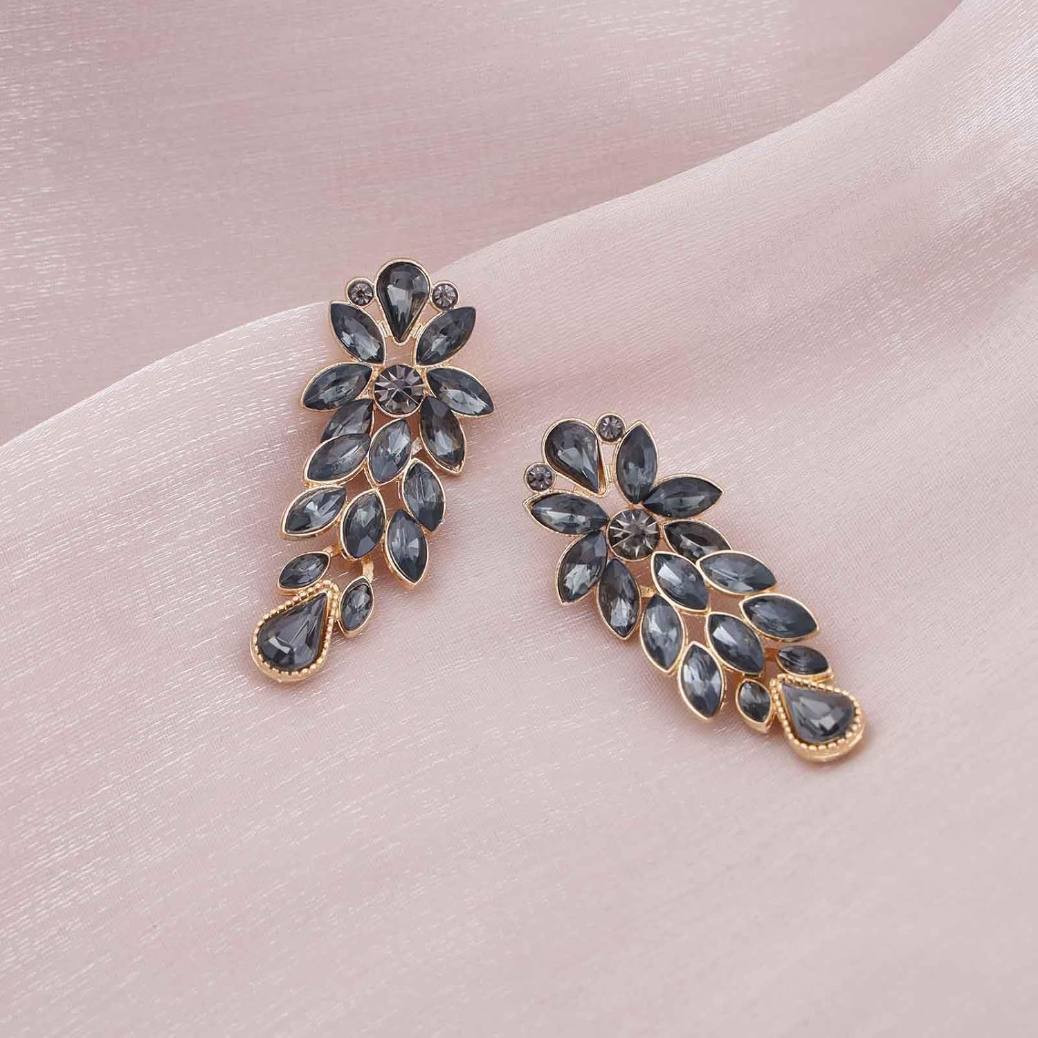 Vintage Crystal Chandeliers Earrings Black Rhinestone Earrings Black Chandeliers Drop Earrings Cluster Cz Dangle Earrings Jewelry for Women - Image 7