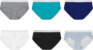 Hanes Women's Panties Pack, Moisture-Wicking Cotton Hipster Underwear, Cotton Hipster Panties (Colors May Vary)