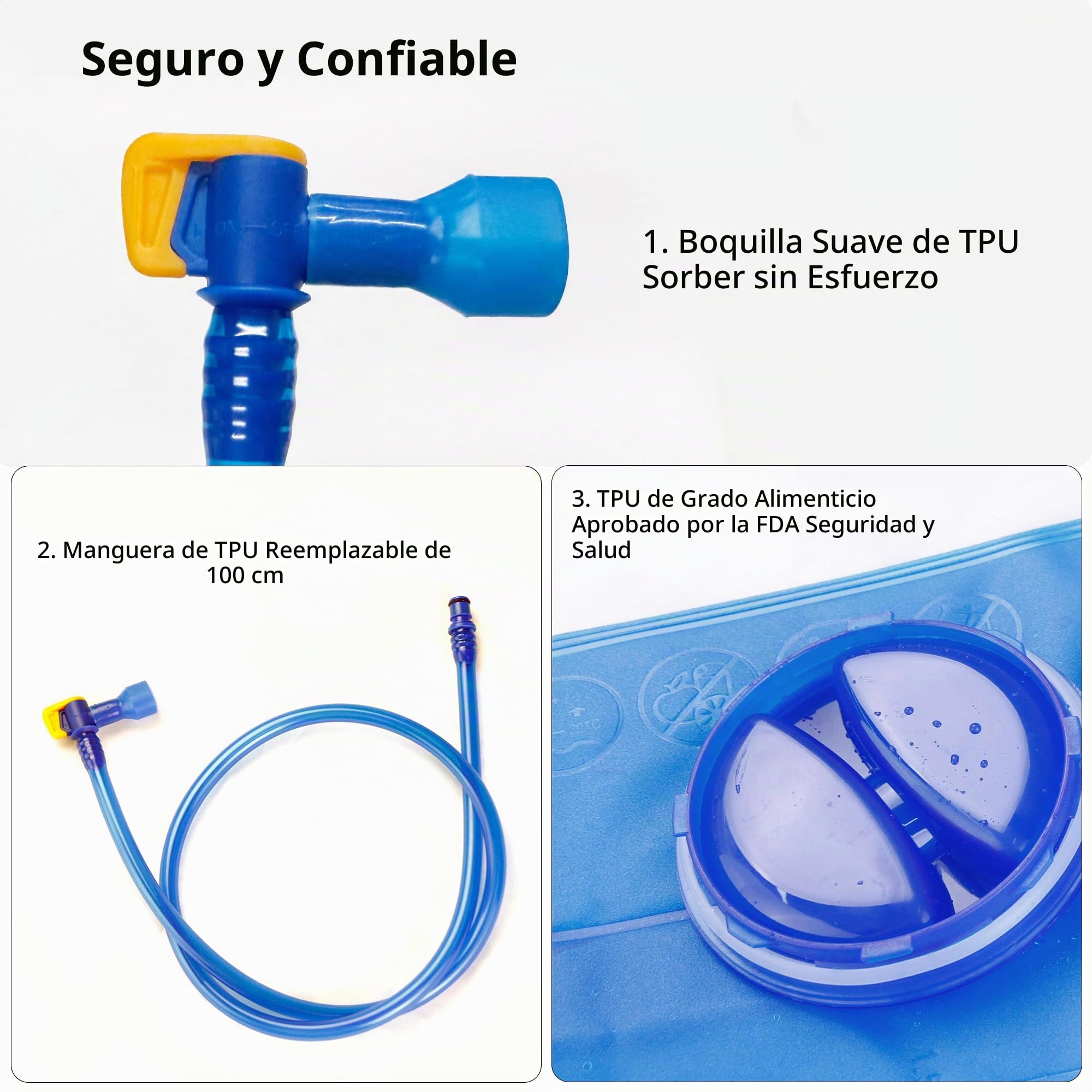 Unigear Bolsa De Agua para Mochila Hidratación Depósito De Dgua Portátil TPU Libre de BPA Tubo Desmontable Apertura Grande Bolsa Hidratación para Ciclismo Senderismo Excursionismo Camping